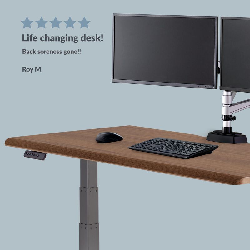 roy stated that the electric standing desk is a life changing desk and back soreness is gone image number null